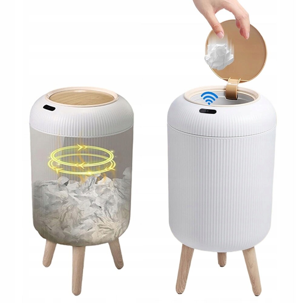 Automatický Odpadkový Koš se senzorem Abs Bílý, do kanceláře obývacího pokoje 41.5x22.5