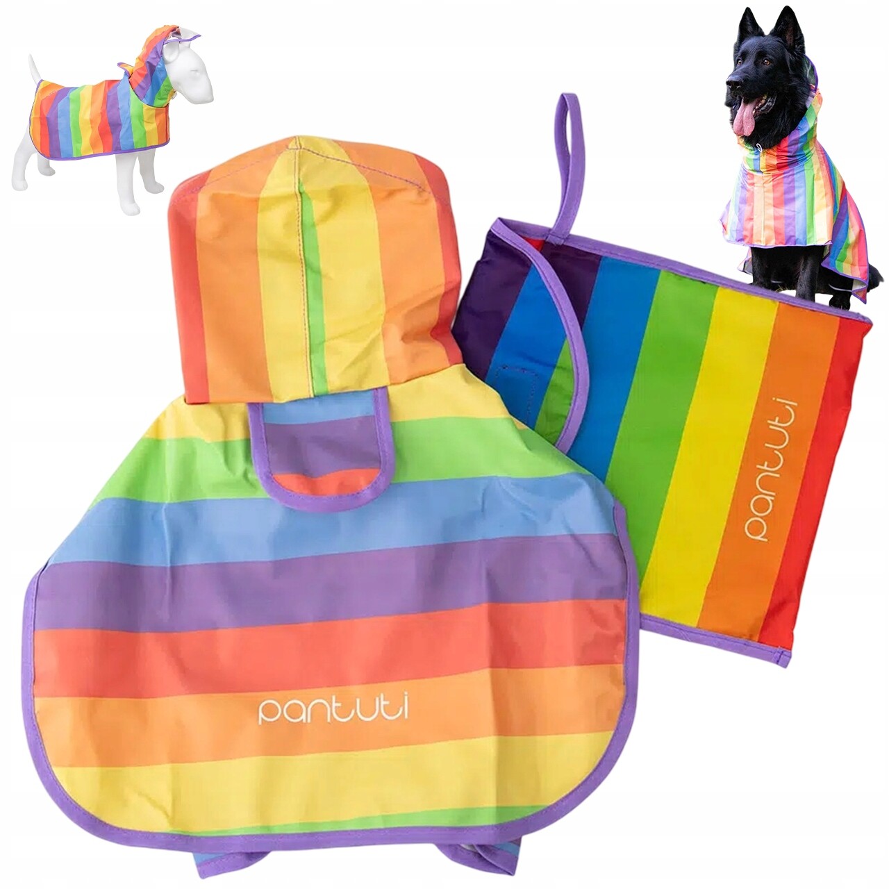 Pláštěnka Pro Psa 7XL Voděodolná, Pohodlná, Aurora Duhová