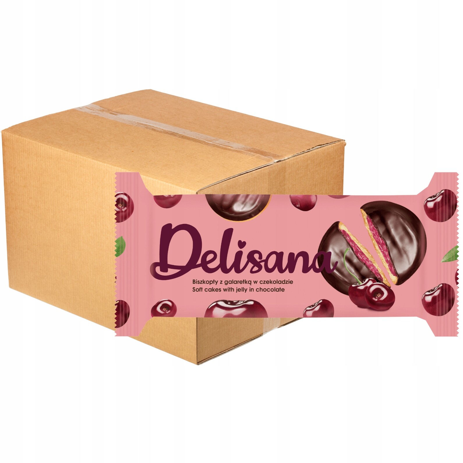 Delisana Sušenky s třešňovým želé 135 g x 28 kusů