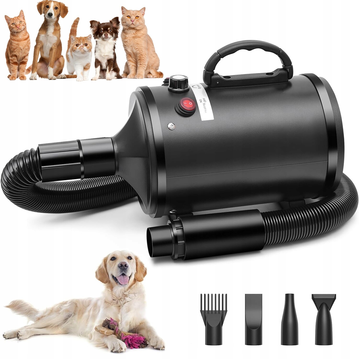 Sušička pro zvířata 1400-2800 W Rychlé sušení srsti bez hluku