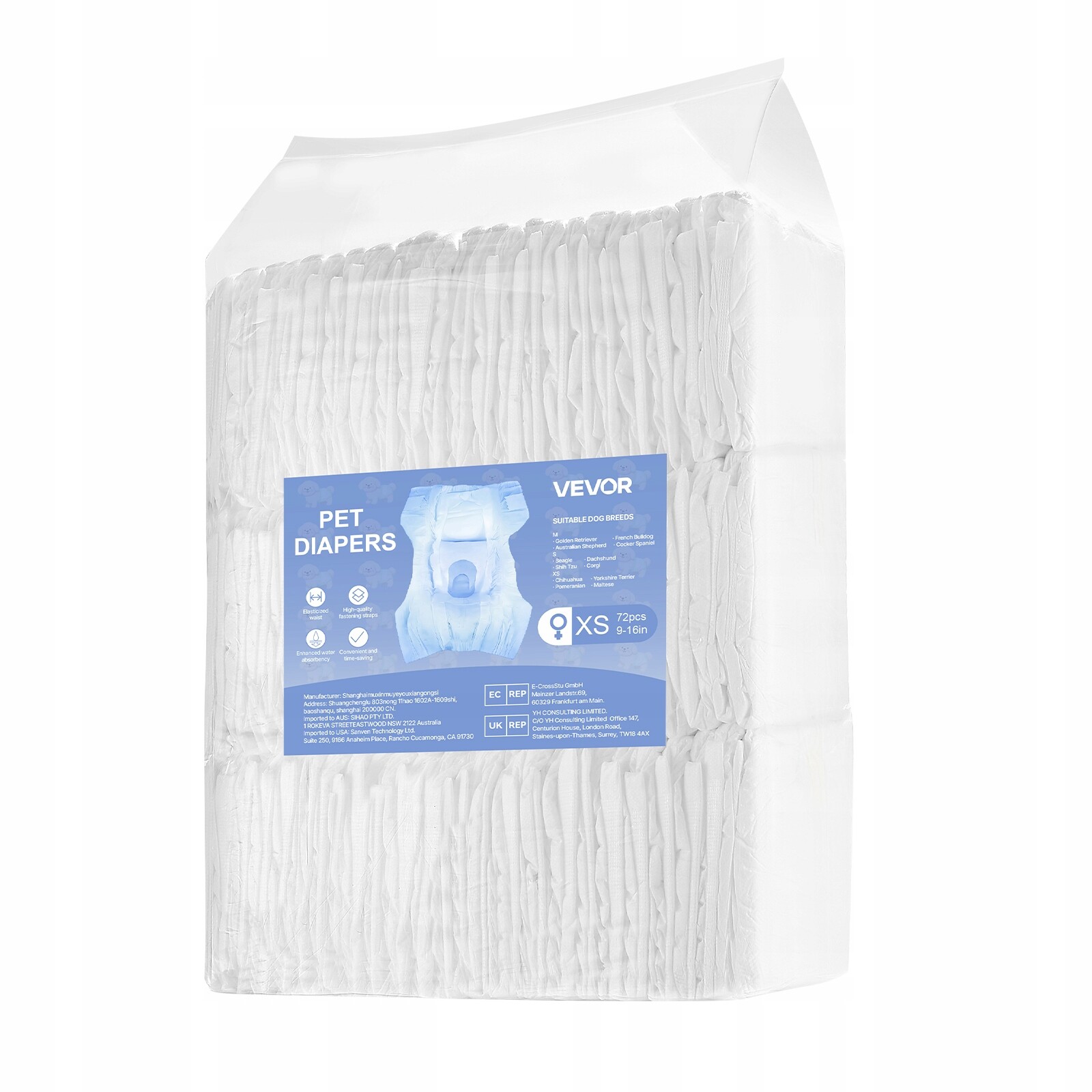Vevor Plenky pro psy 144ks Xs Velikost Pohodlné a prodyšné pro feny