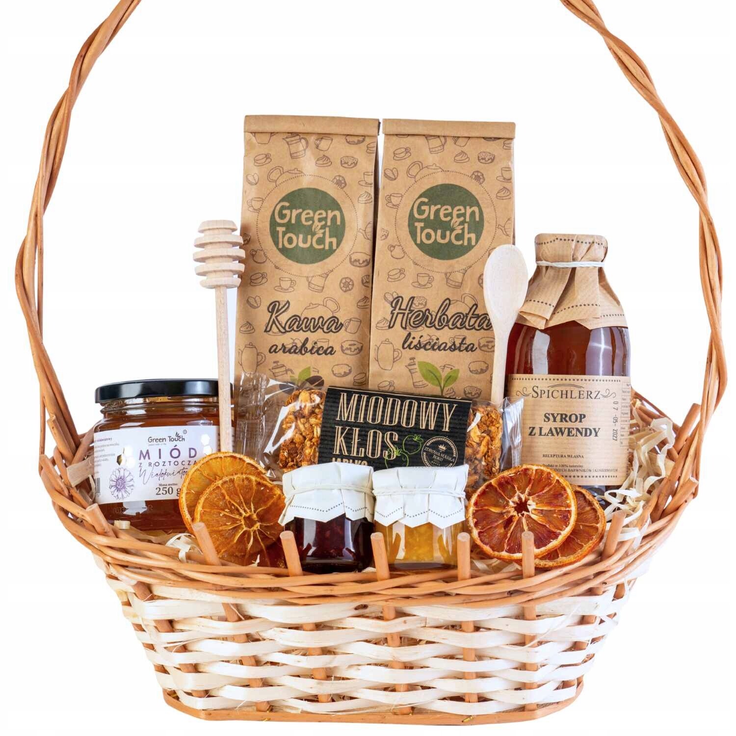 Dárkový Koš Sada Košík Na Dárek Čaj Káva Med Sirup Sladkosti