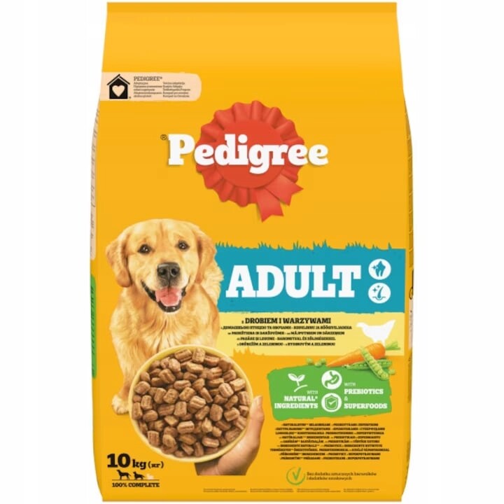 Pedigree Adult s drůbežím masem a zeleninou Střední a velká plemena 10 kg