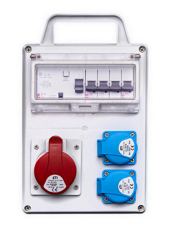 Zásuvková skříň ETI EDS8D RCD 2/1 32 B IP44 2x230V 1x32A/5p 001105851