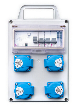 Zásuvková skříň ETI EDS8D RCD 4 B 3F IP44 4x230V 001105860