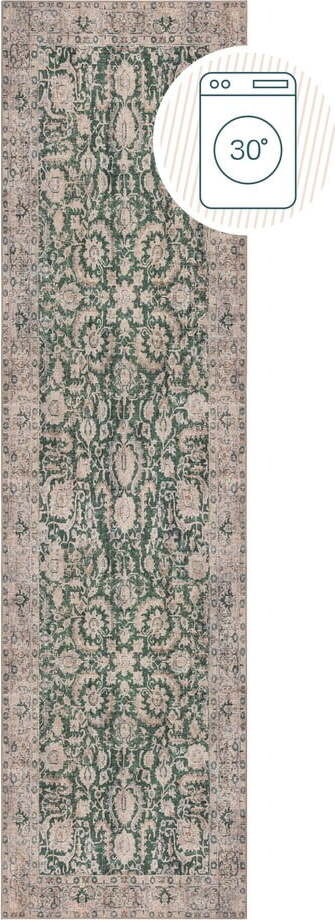 Zelený pratelný běhoun 60x230 cm Beau Floral – Flair Rugs