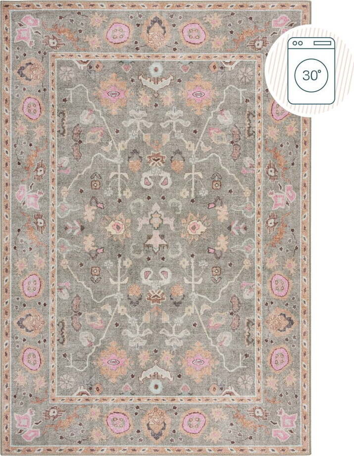 Světle zelený pratelný koberec 115x170 cm Una Floral – Flair Rugs
