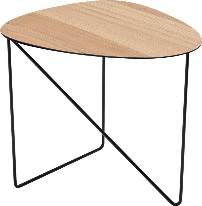 Kovový konferenční stolek v přírodní barvě 44x50 cm Curve L Wood – LIND DNA