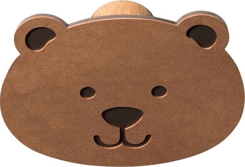 Hnědý nástěnný ocelový háček Bear Dot Nupo – LIND DNA