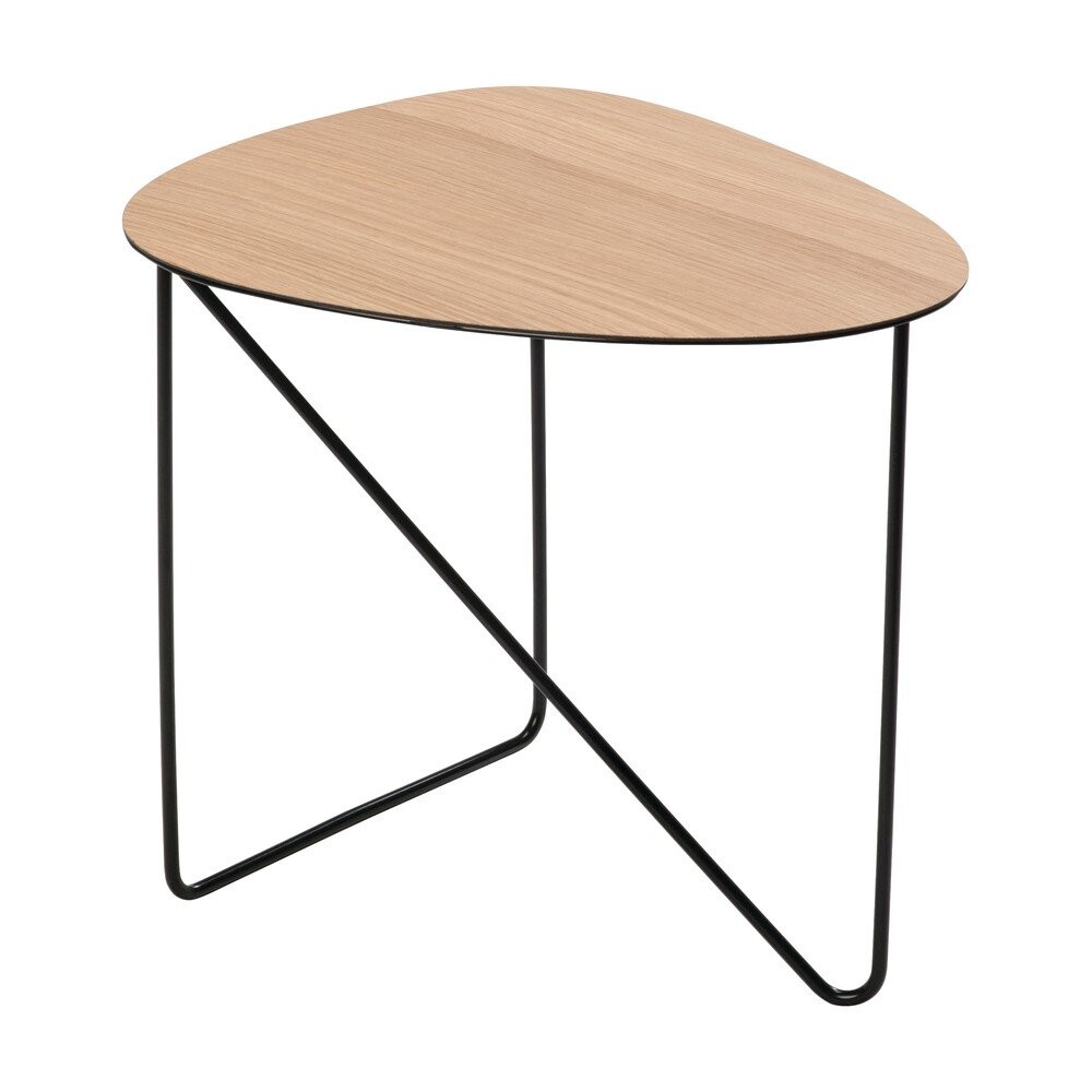 Kovový konferenční stolek v přírodní barvě 37x44 cm Curve M Wood – LIND DNA