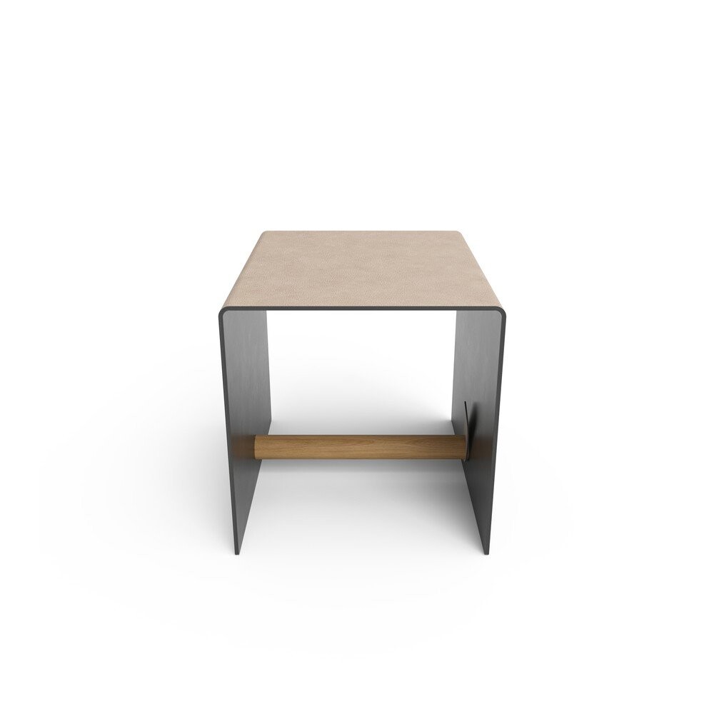 Černý/šedý dekorativní kovový/z eko kůže úložný box 32x38x31 cm Bull – LIND DNA