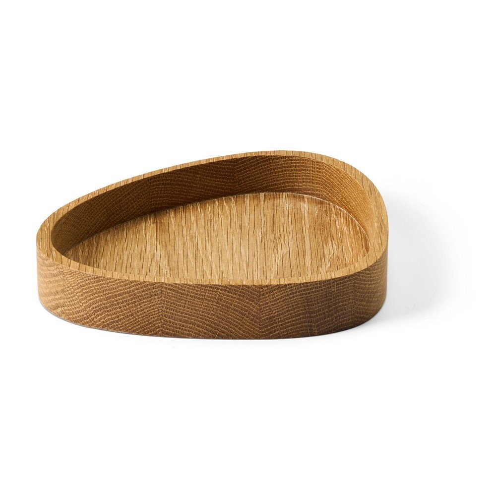 Dekorativní dřevěný úložný box v přírodní barvě 18x16x3 cm Curve M – LIND DNA