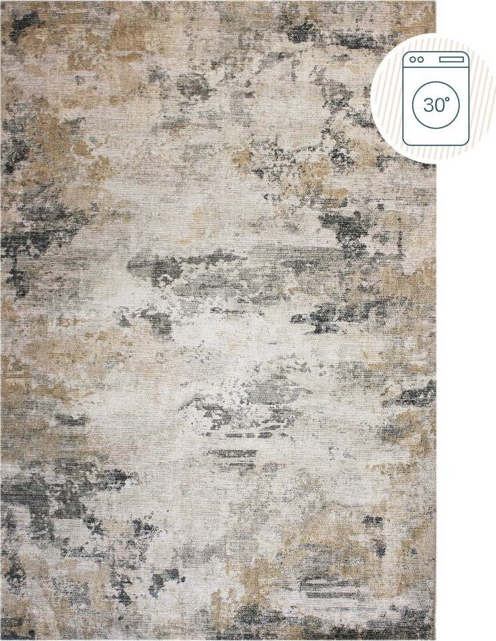 Šedobéžový pratelný koberec 190x290 cm Lila Abstract – Flair Rugs