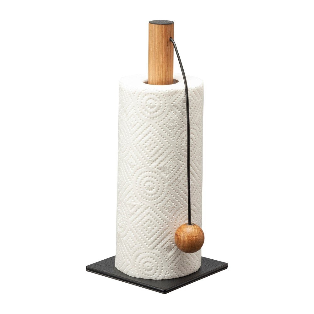 Černý stojan na papírové utěrky ø 13 cm Bull – LIND DNA