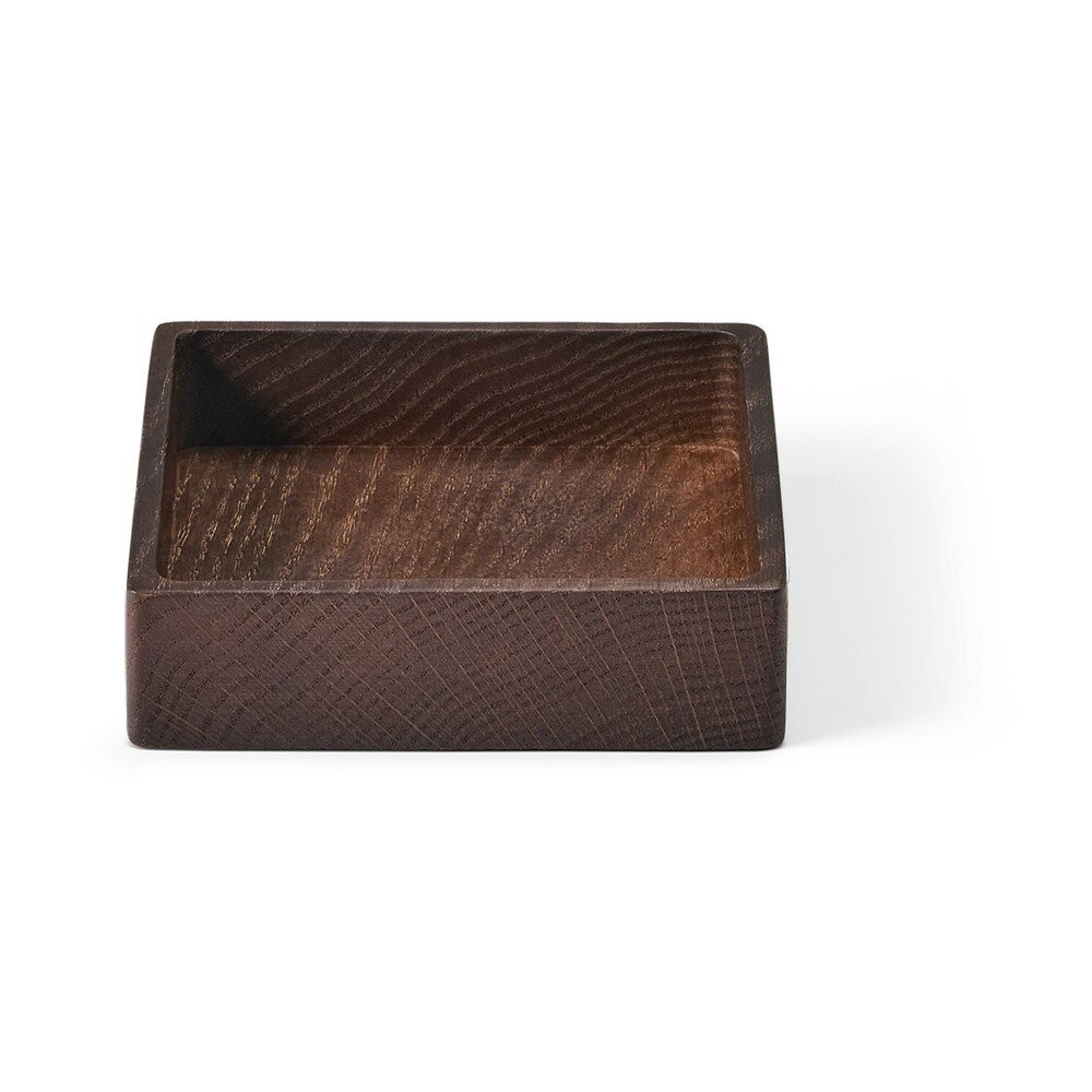 Hnědý dekorativní dřevěný úložný box 11x11x3 cm Square S – LIND DNA