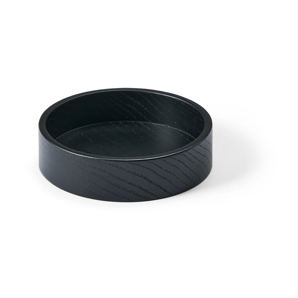Černý dekorativní dřevěný úložný box ø 11x3 cm Circle S – LIND DNA
