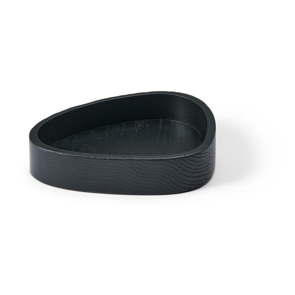 Černý dekorativní dřevěný úložný box 14x12,5x3 cm Curve S – LIND DNA