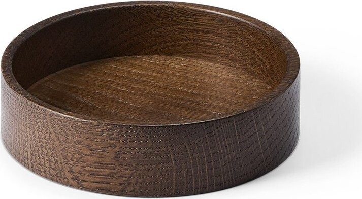 Hnědý dekorativní dřevěný úložný box ø 11x3 cm Circle S – LIND DNA