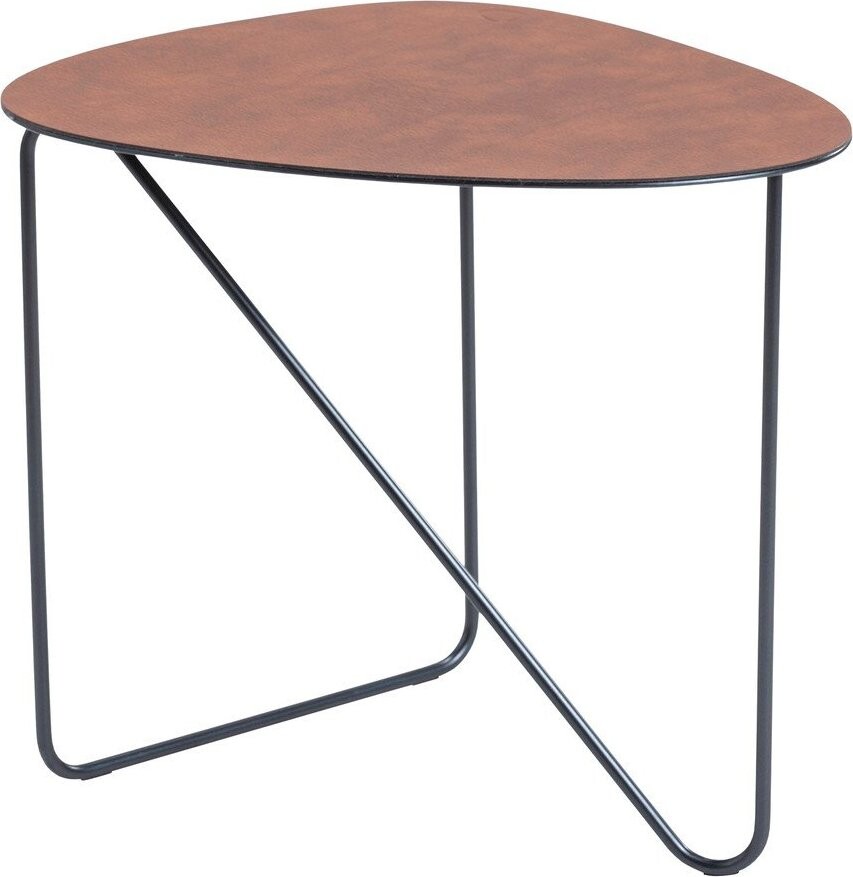 Koňakově hnědý kovový konferenční stolek 37x44 cm Curve M Bull – LIND DNA