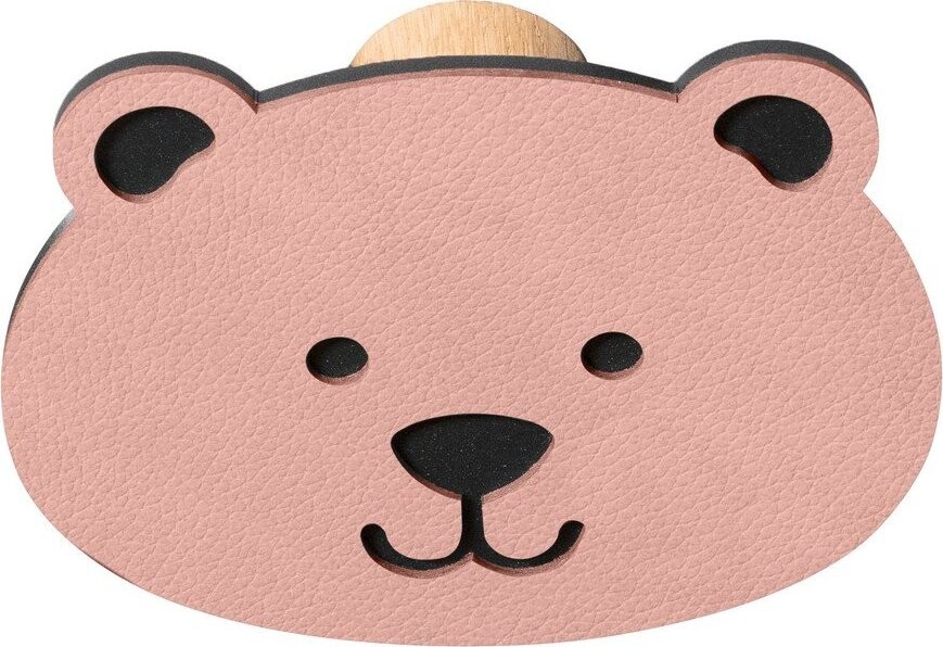 Růžový nástěnný ocelový háček Bear Dot Nupo – LIND DNA