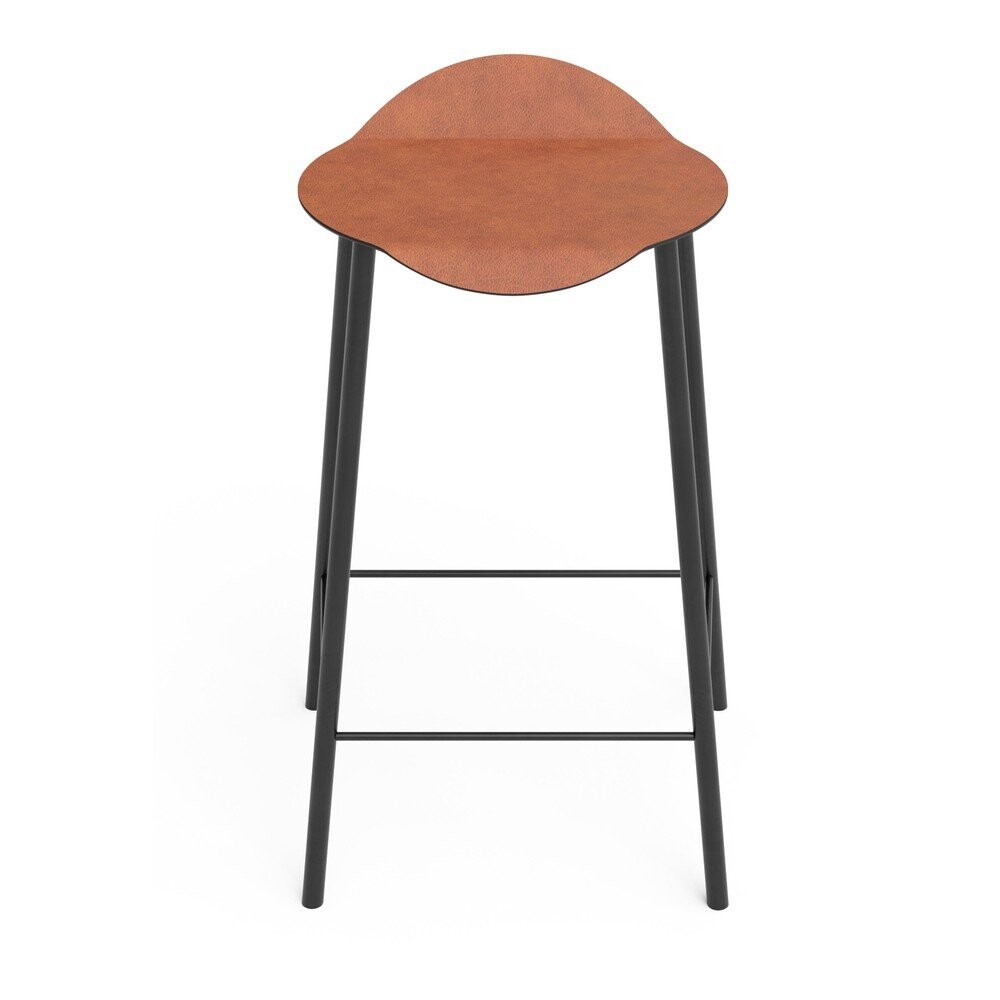 Koňakově hnědá kožená barová židle Flamingo Bull – LIND DNA