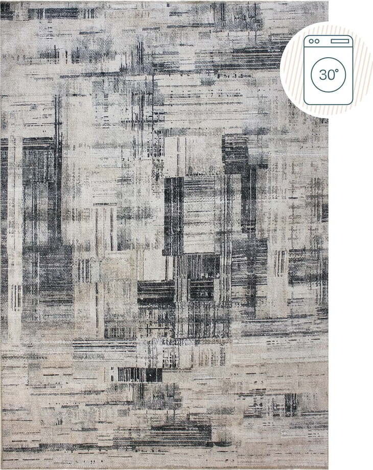 Šedý pratelný koberec 152x230 cm Silas Abstract – Flair Rugs