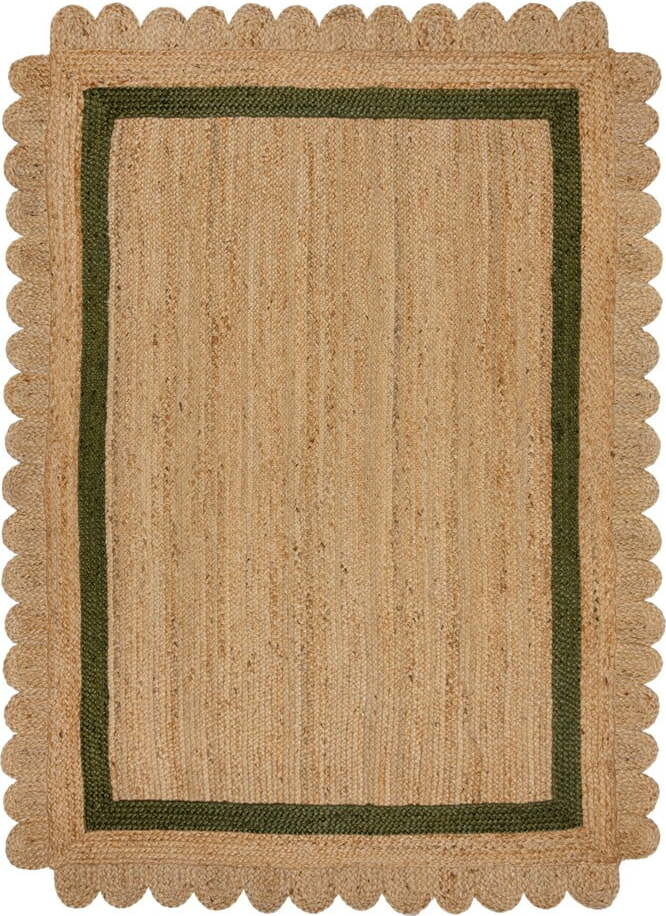 Tmavě zelený/v přírodní barvě ručně tkaný jutový koberec 120x170 cm Grace Green – Flair Rugs