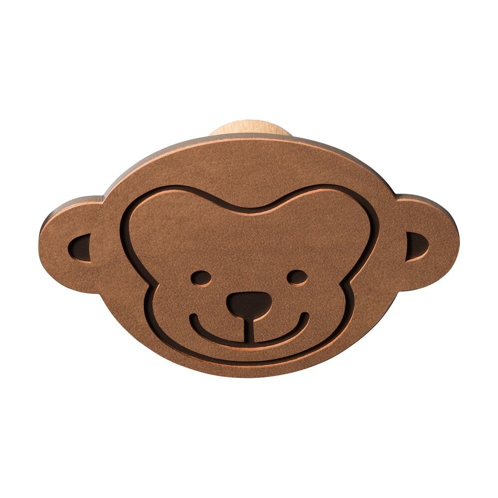 Hnědý nástěnný ocelový háček Monkey Dot Nupo – LIND DNA