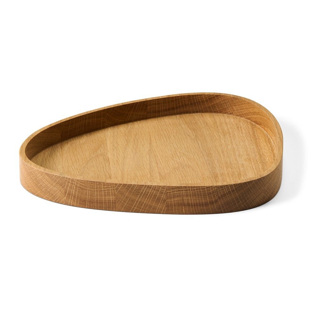 Dekorativní dřevěný úložný box v přírodní barvě 26x23x3 cm Curve L – LIND DNA