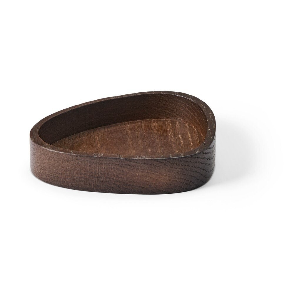 Hnědý dekorativní dřevěný úložný box 14x12,5x3 cm Curve S – LIND DNA