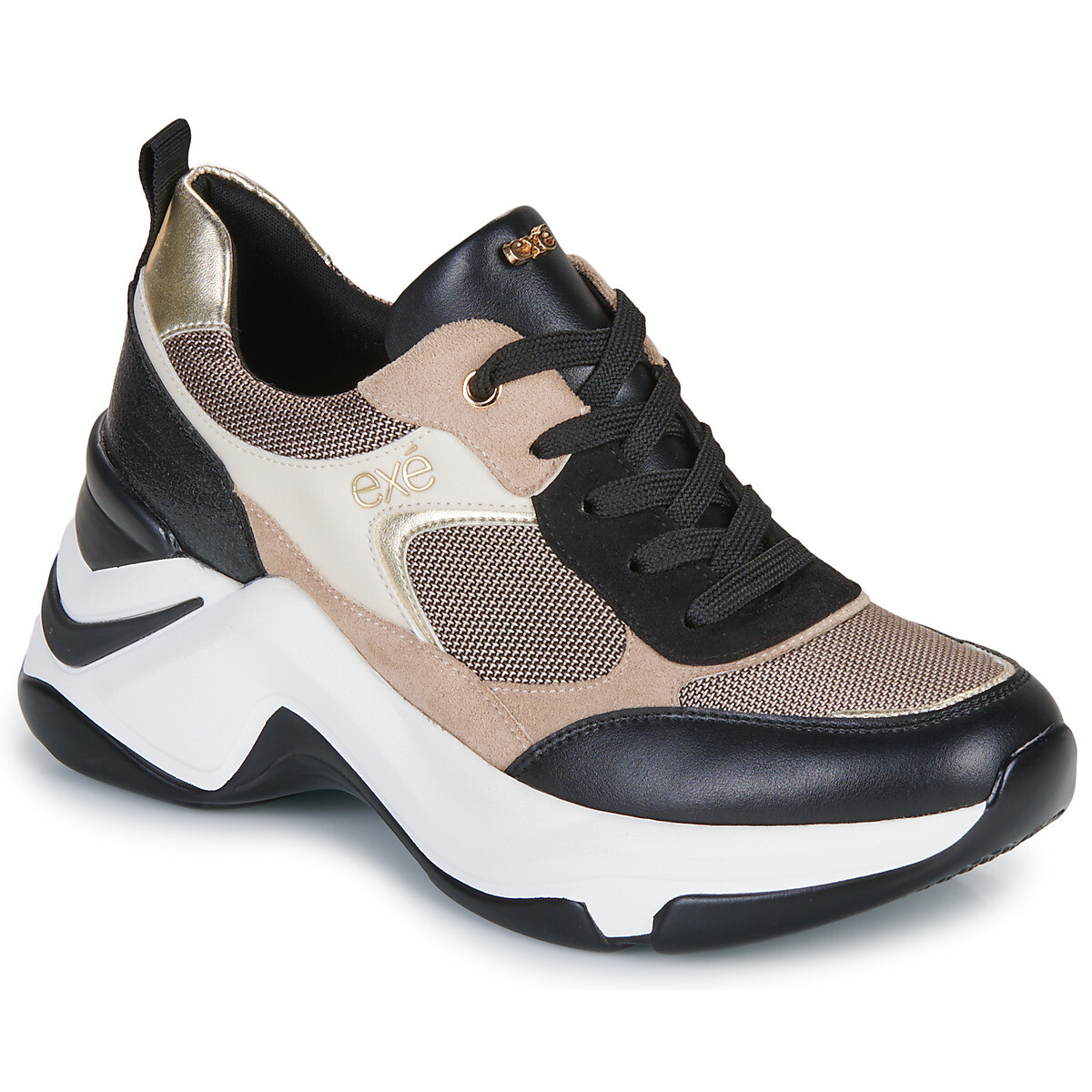 Exé Shoes  106-22WEX123-PU-BLACK-BEIGE  Černá