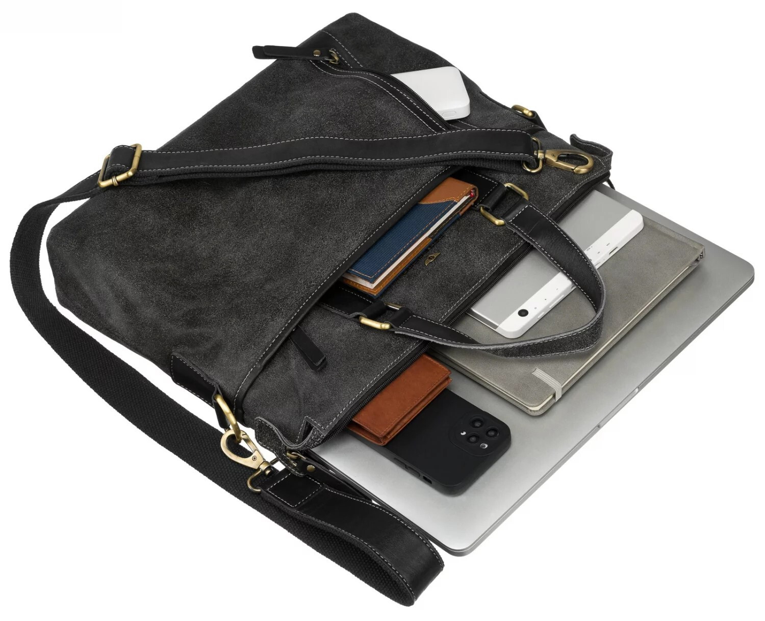 Módní pánská kožená business taška Peterson Villy, černá