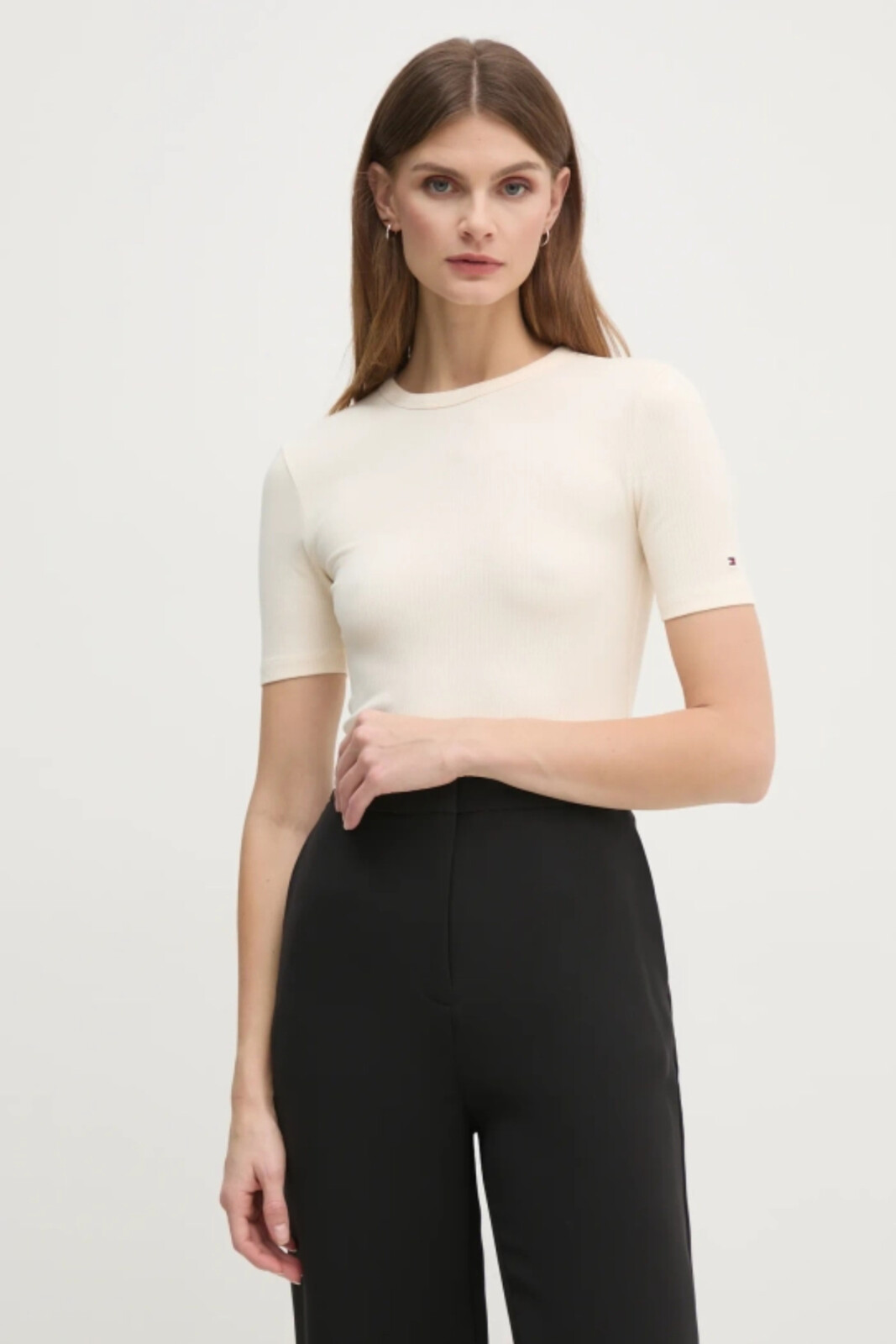 Tommy Hilfiger dámské béžové triko WW0WW43918 L