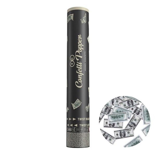 Konfety vystřelovací dolary 30 cm