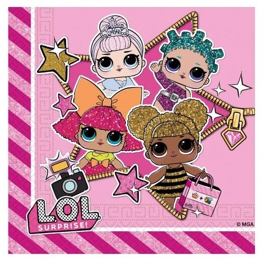 Ubrousky papírové LOL GLITTERATI 33x33 cm 20 ks