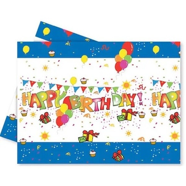 Ubrus plastový Happy Birthday 120x180 cm