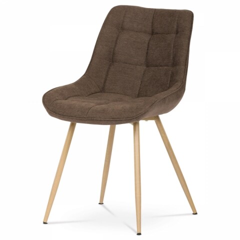 Židle jídelní, hnědá látka, kovové nohy, 3D dekor dub CT-394 BR2 CT-394 BR2 Autronic