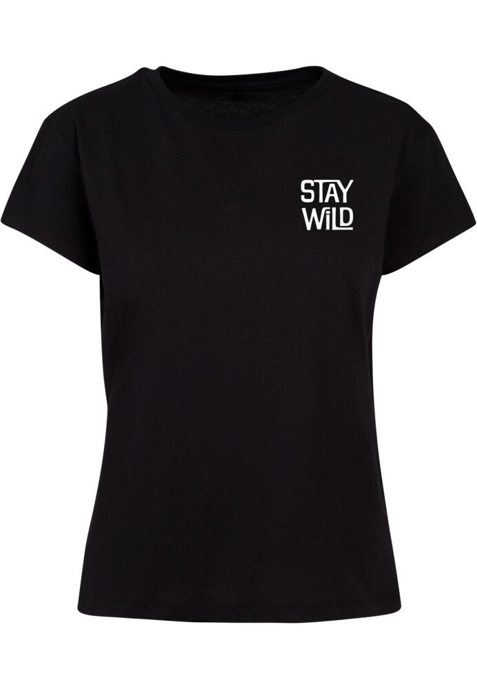 Ladies Wording - Stay Wild Box Tee - black L