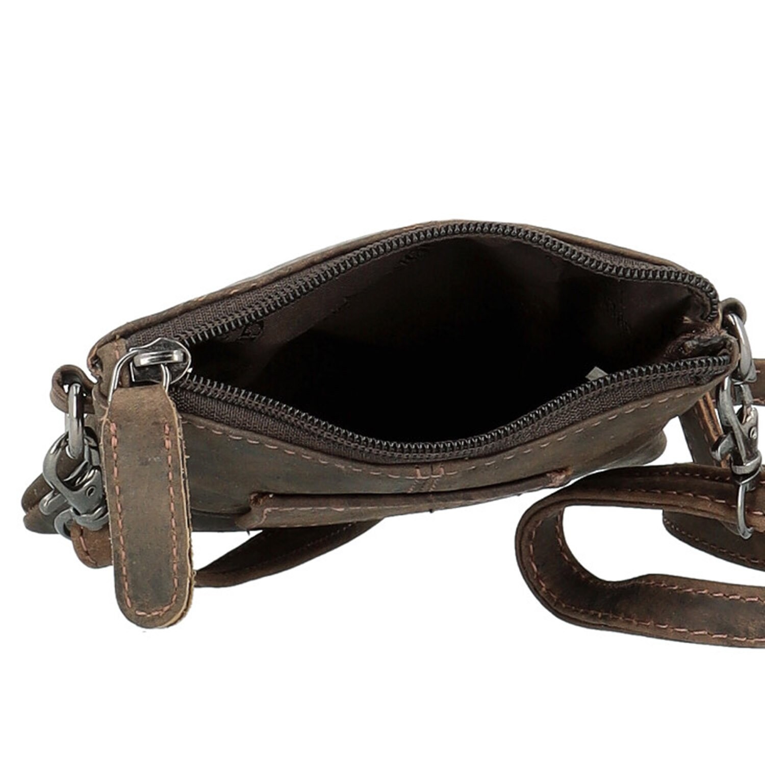 Menší kožená crossbody GW Roseline, tmavě hnědá