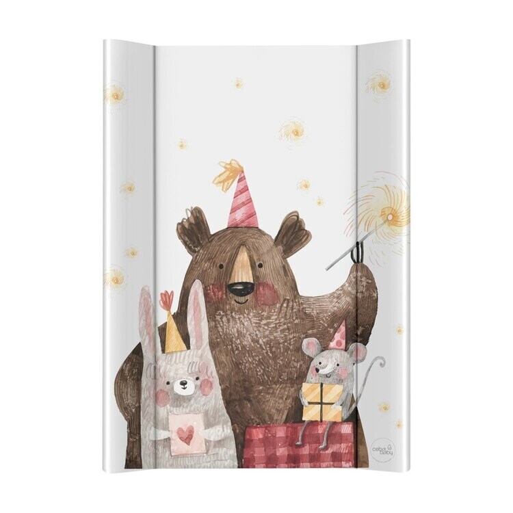 CEBA BABY Podložka přebalovací 2-hranná s pevnou deskou (50x70) Basic Celebration