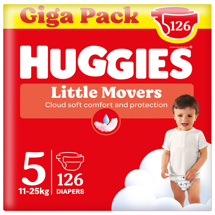 HUGGIES® Pleny jednorázové Little Movers vel. 5, 126 ks BOX