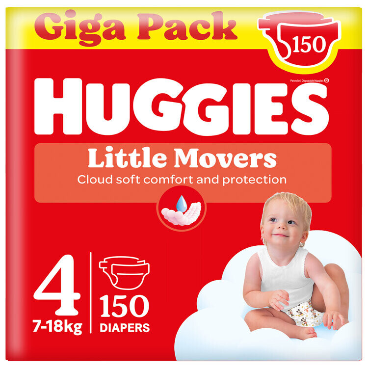 HUGGIES® Pleny jednorázové Little Movers vel. 4, 150 ks BOX