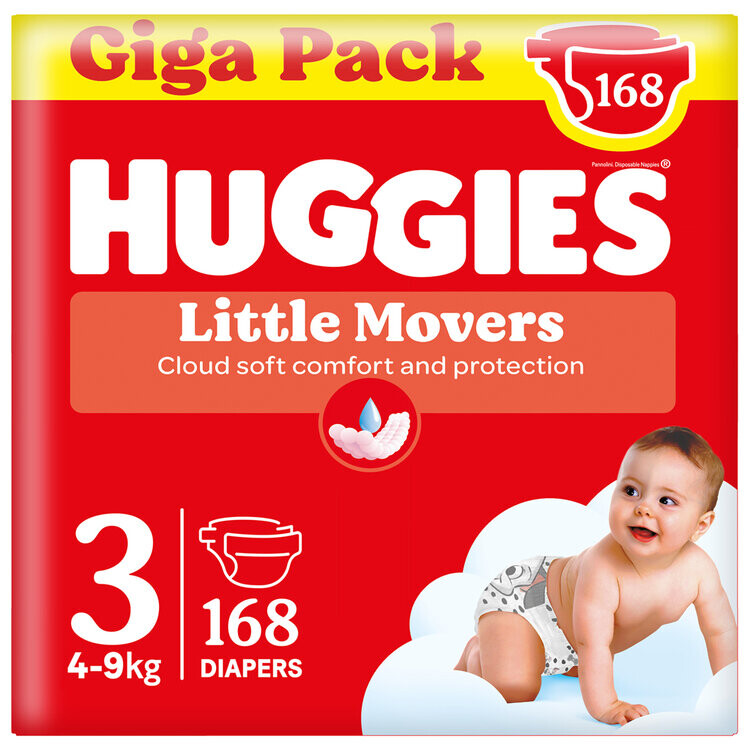 HUGGIES® Pleny jednorázové Little Movers vel. 3, 168 ks BOX