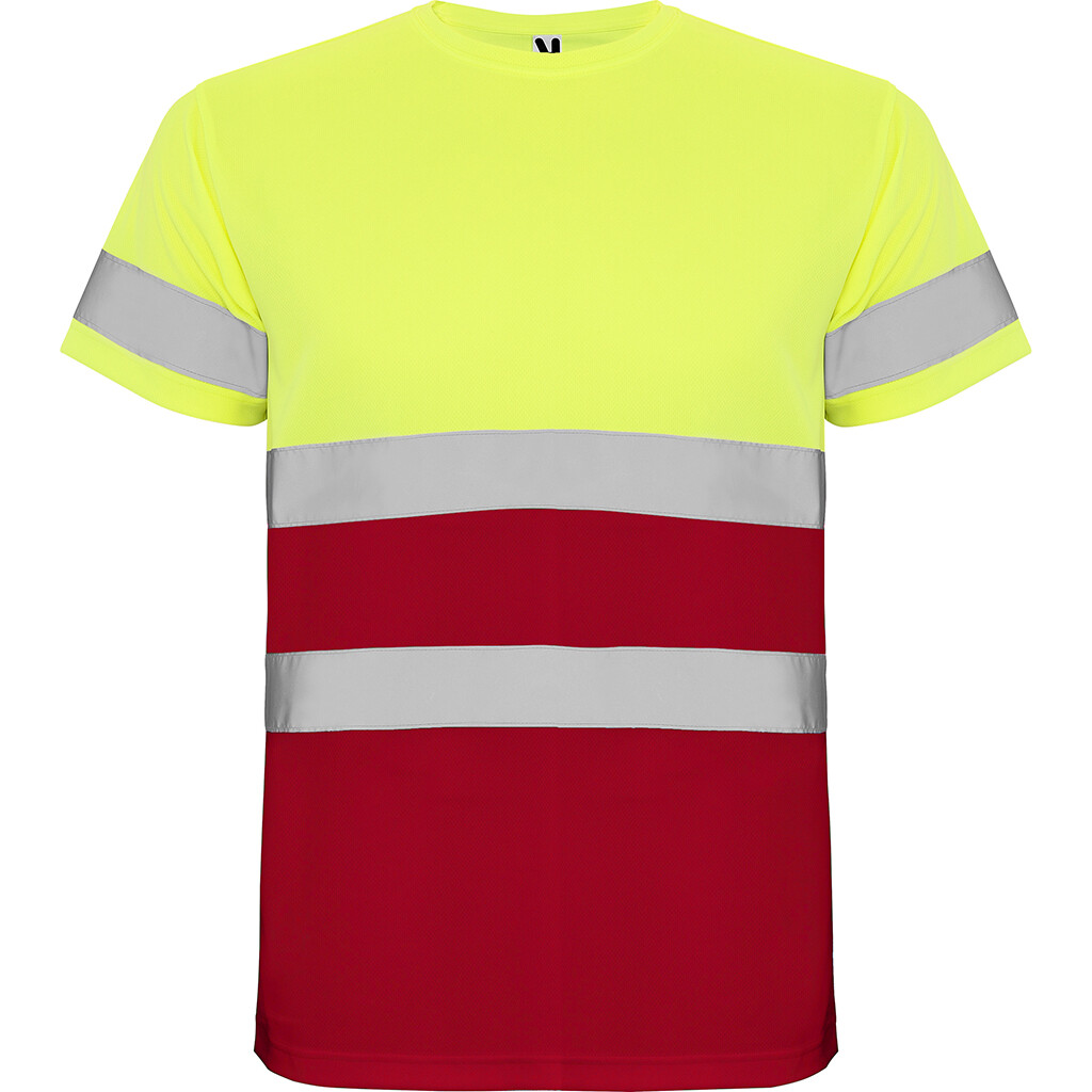Pánské reflexní tričko Roly Delta - červené-žluté, S