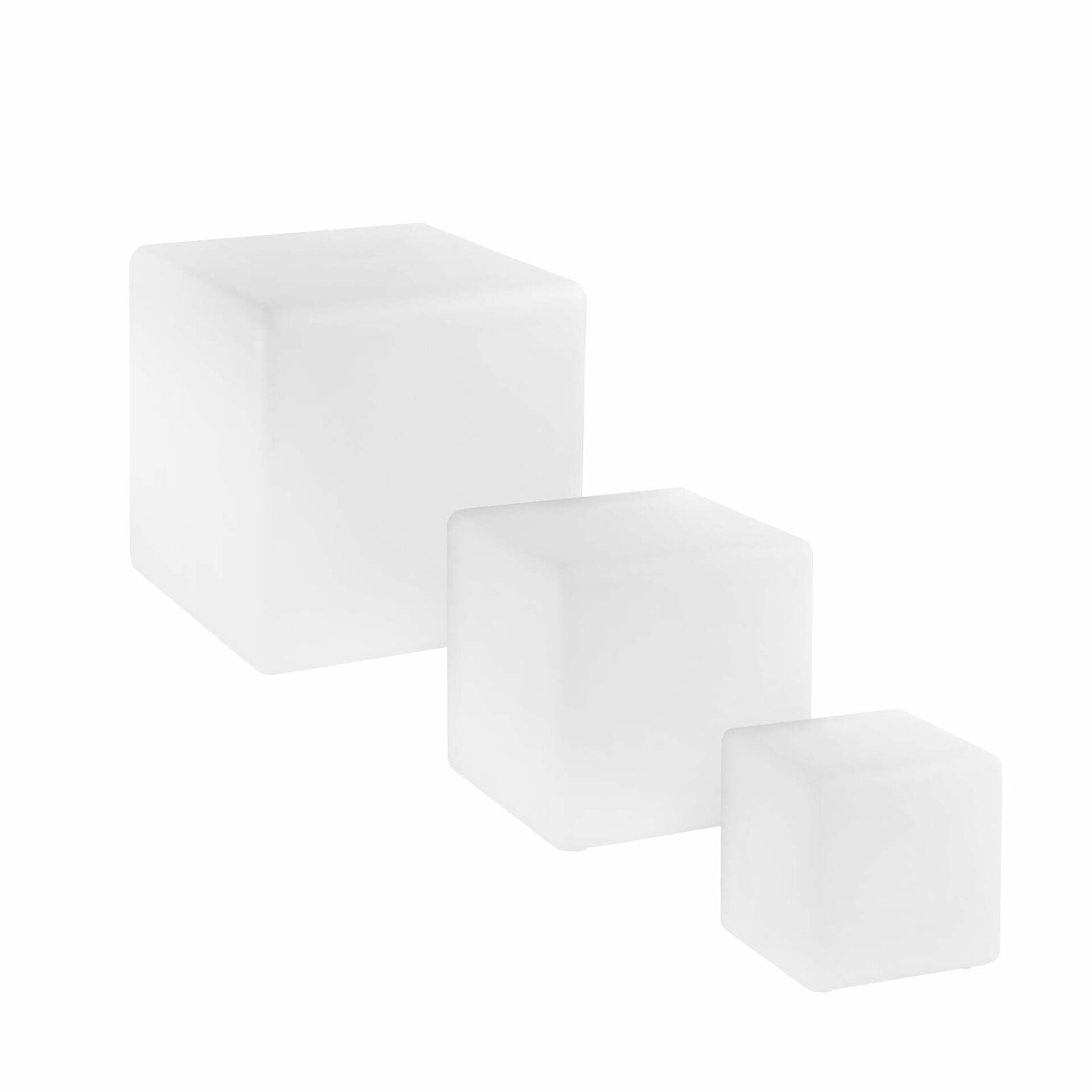 FANEUROPE Nabíjecí venkovní svítidlo LED Geco, bílé, 4 W, 240 lm, RGBW, stmívatelné, IP65, vč. dálk. ovl., 40 x 40 x 40 cm