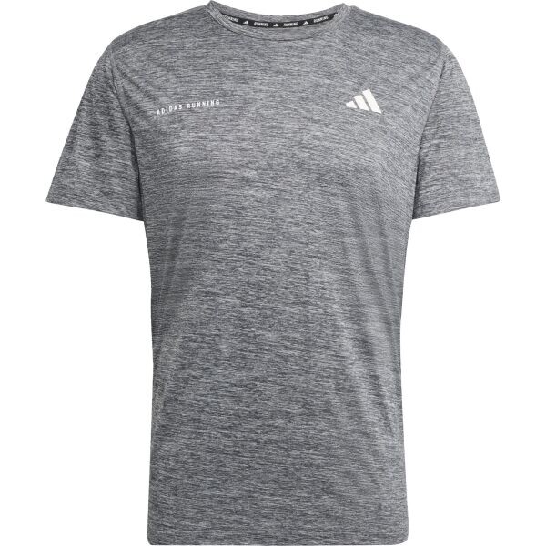 adidas OWN THE RUN MELANGE TEE M Pánské sportovní triko, tmavě šedá, velikost