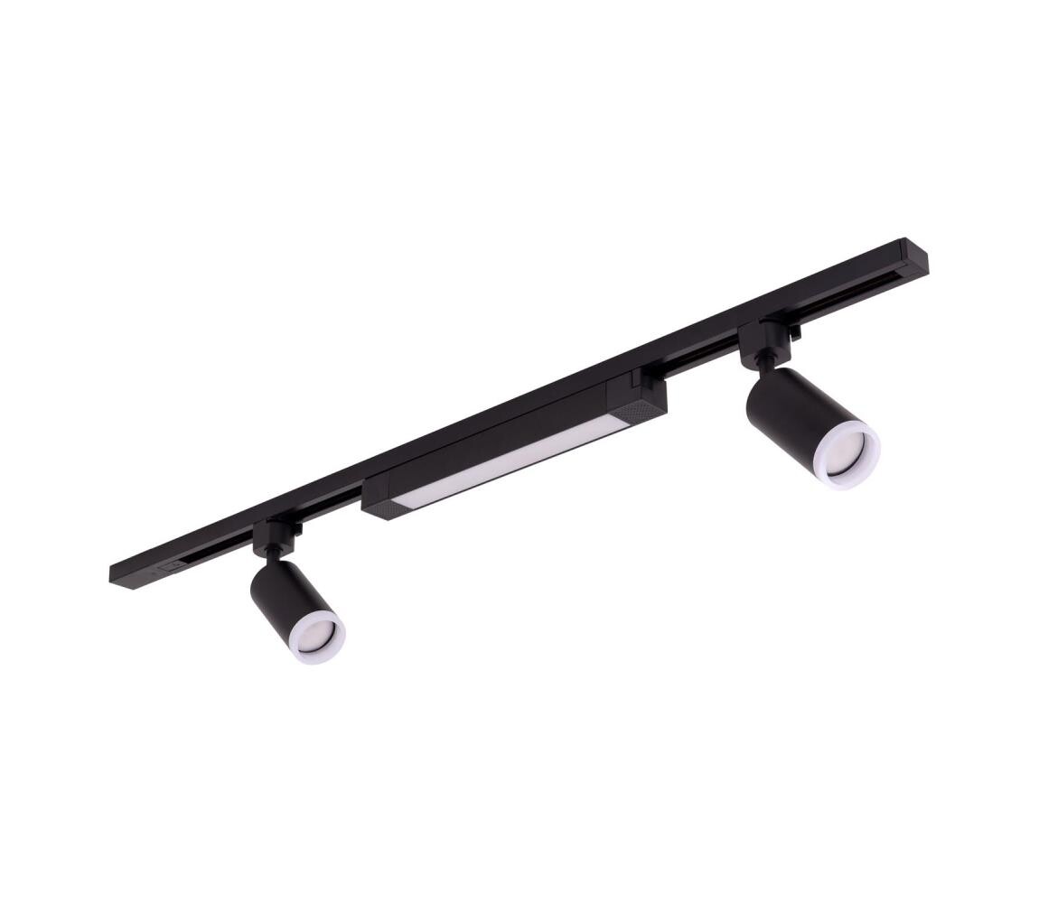 LED Bodové svítidlo v lišto. systému TRACER 2xGU10/10W/230V + LED/20W 1 m černá