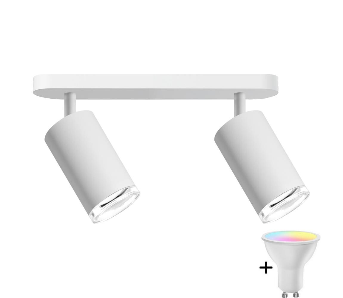 LED RGBW Stmívatelné koupelnové bodové svítidlo TURYN 2xGU10/6,5W/230V IP44 bílá