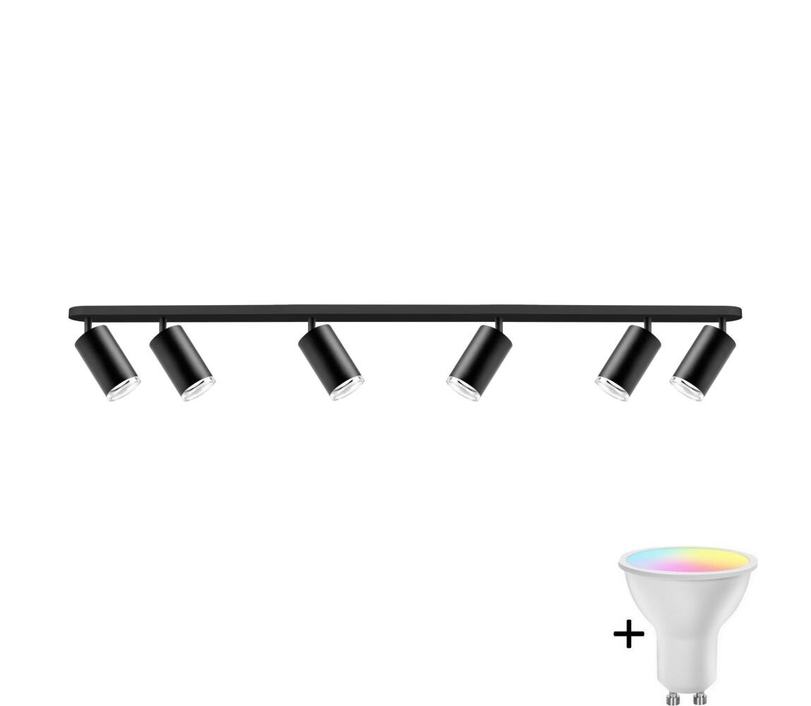 LED RGBW Stmívatelné koupelnové bodové svítidlo TURYN 6xGU10/6,5W/230V IP44 čer