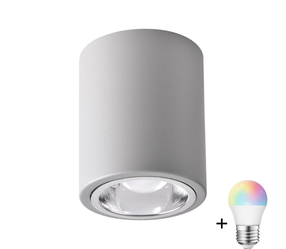 LED RGBW Stmívatelné bodové svítidlo JUPITER 1xE27/6,5W/230V pr. 9,8 cm šedá